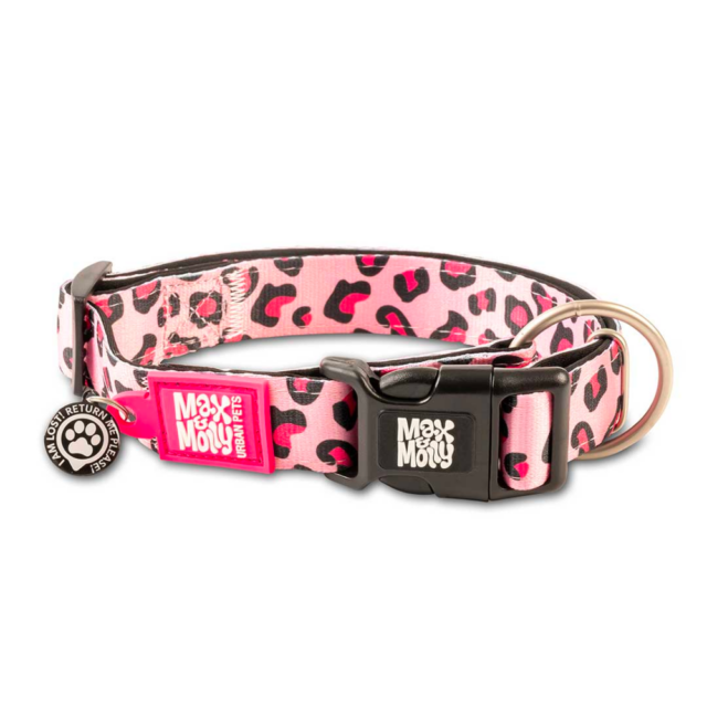 Max & Molly – GOTCHA! Smart ID Collar – Leopard Pink