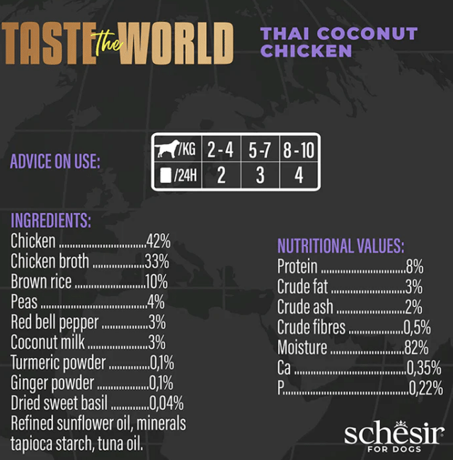 SCHESIR DOG CHICKEN THAI COCONUT IN BROTH 150g - Image 3