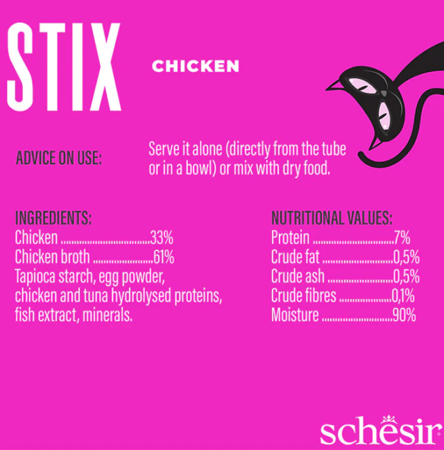 SCHESIR CAT STIX CHICKEN-CREAM SACHET 6X15GR - Image 4
