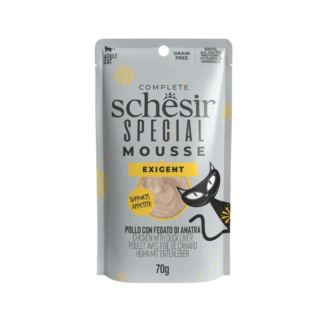 SCHESIR SPECIAL EXIGENT CHICKEN WITH DUCK LIVER IN MOUSSE 70G IN POUCH