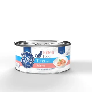 Egeo Cat Kitten Wet Food Tuna with Salmon in jelly 85g