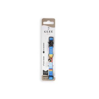 GLEE COLLARS WITH WEBBING TAPE, PLASTIC CLASP AND BELL, MULTICOLOR BLUE 10mm x 30cm