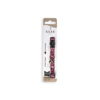 GLEE COLLARS WITH WEBBING TAPE, PLASTIC CLASP AND BELL, HEARTS 10mm x 30cm