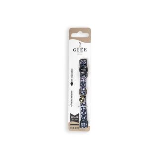 GLEE COLLARS WITH WEBBING TAPE, PLASTIC CLASP AND BELL, GREY FISHBONE 10mm x 30cm