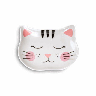 GLEE CERAMIC FOOD PLATE PURR O/S