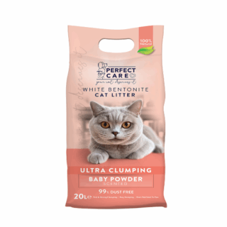 PERFECT CARE CAT LITTER BENTONITE BABY POWDER 20L