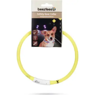 Beeztees Safety Gear Dogini – Dog Collar – USB – Yellow – 35×10 cm