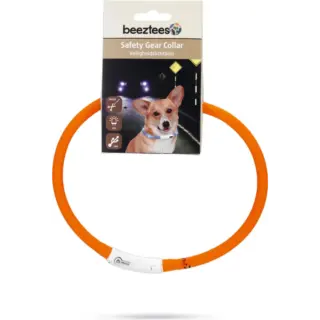 Beeztees Safety Gear Dogini – Dog Collar – USB – Orange – 35×10 cm