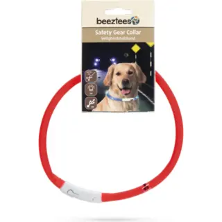 Beeztees Safety Gear Dogini – Dog Collar – USB – Red – 35×10 cm