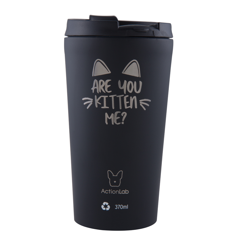 ARE YOU KITTEN ME COFFEE THERMOS 370ML BLACK