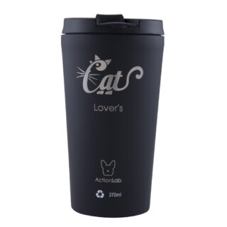 CAT LOVERS  COFFEE THERMOS 370ML BLACK
