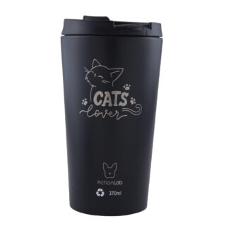 CATS LOVERS  COFFEE THERMOS 370ML BLACK