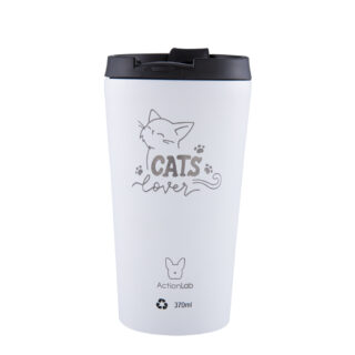 CATS LOVER COFFEE THERMOS 370ML WHITE