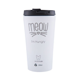 MEOW I'M HUNGRY COFFEE THERMOS 370ML WHITE