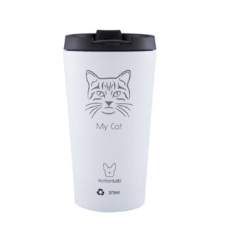 MY CAT COFFEE THERMOS 370ML WHITE