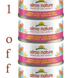 ALMO NATURE - HFC JELLY MEGA SALMON & CHICKEN 6X70GR 5+1FREE