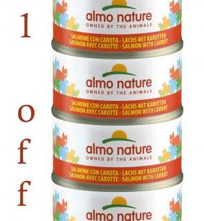 ALMO NATURE - HFC JELLY MEGA SALMON & CARROTS 6X70GR 5+1FREE