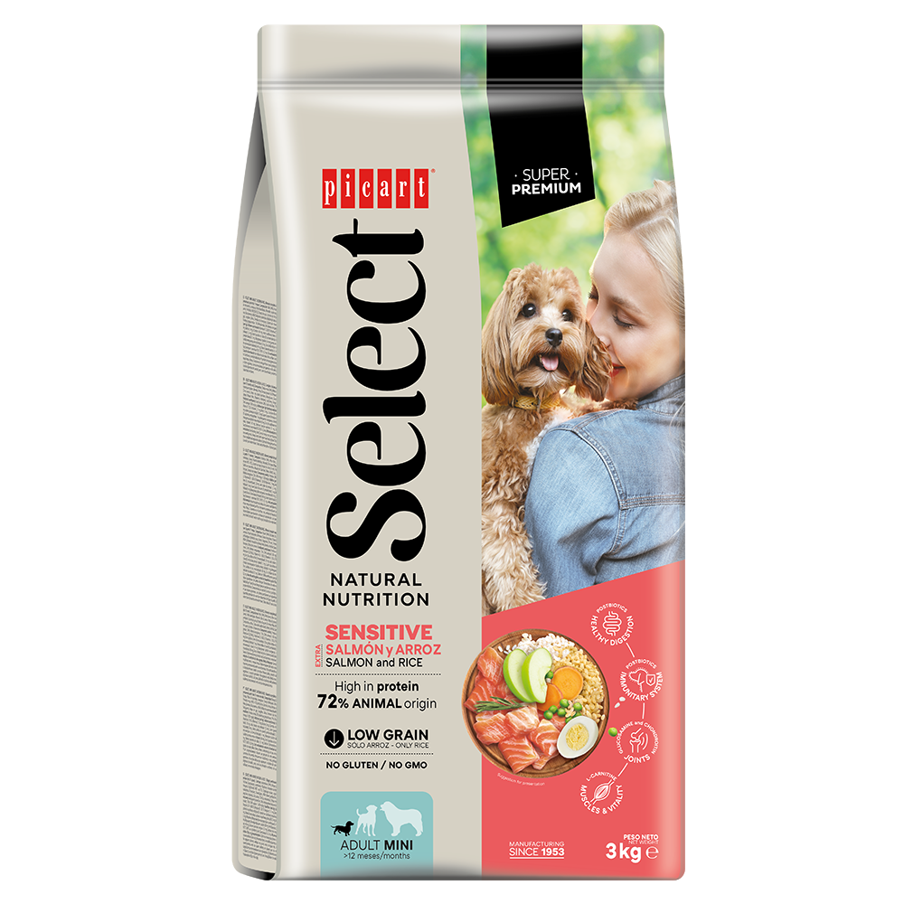Picart Select Adult Mini Sensitive With Extra Salmon And Rice