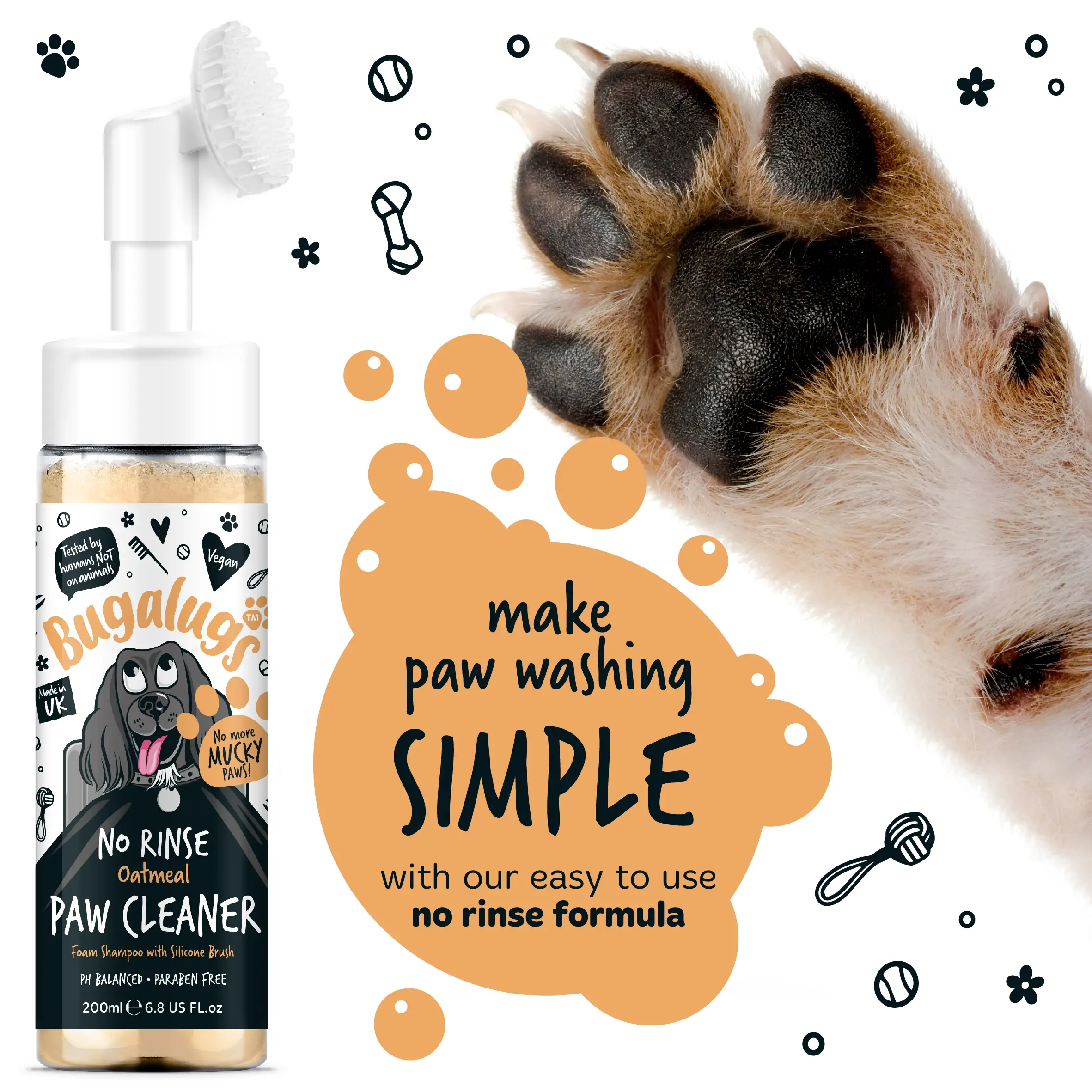 BUGALUGS PAW CLEANER SHAMPOO PAPAYA
