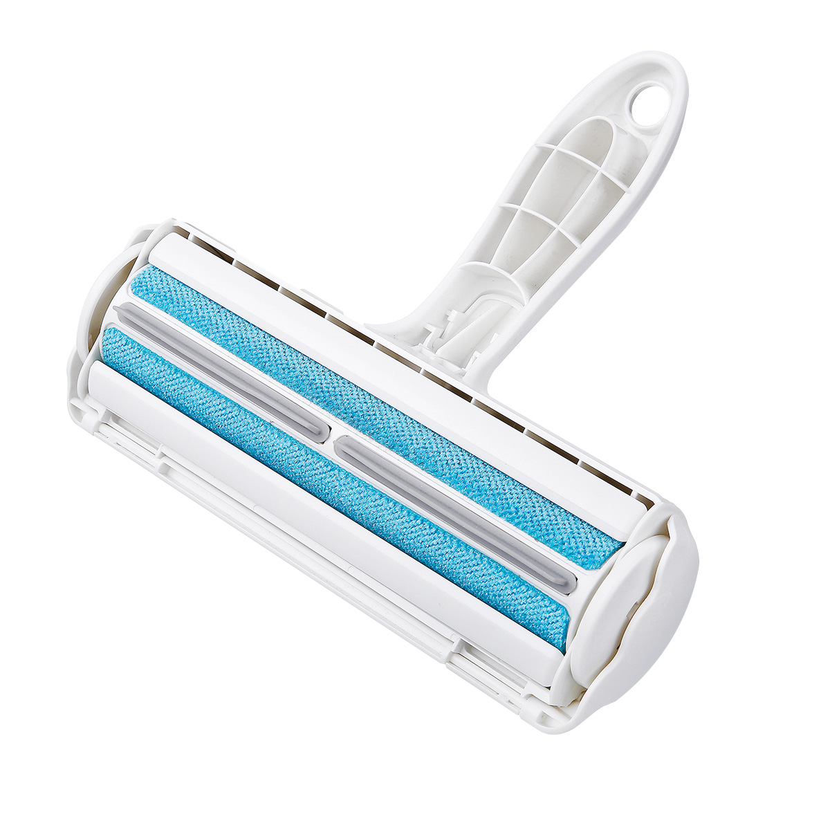 Self-cleaning pet hair roller