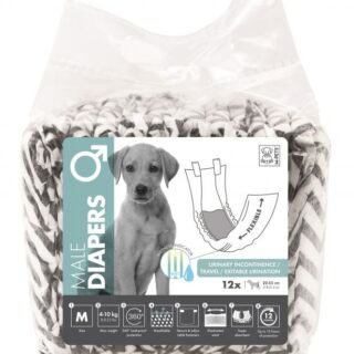 M-PETS  DIAPERS MALE MEDIUM 12 PCS