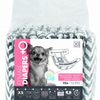 M PETS DIAPERS FEMALE XS 10PCS
