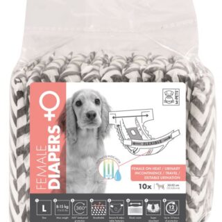 M PETS DIAPERS FEMALE LARGE 10 PCS
