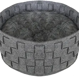 SILVER FELT & FUR PLAITED BED