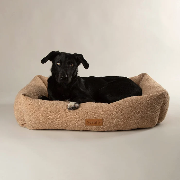 SCRUFFS - BOUCLE DESERT BROWN BOX BED L