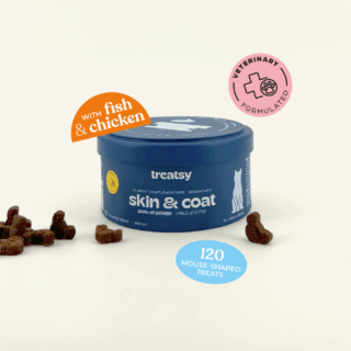 Treatsy – Skin & Coat Chews for Cats /120 tabs