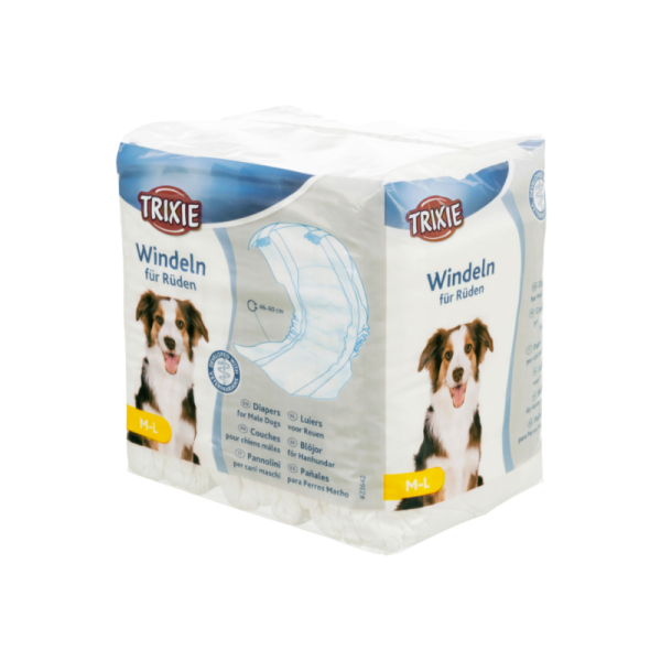 Diapers for male dogs, M–L, 12 pcs