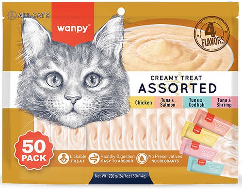 WANPY - POUCH CREAMY LICKABLES MIX FLAVOURS 700GR