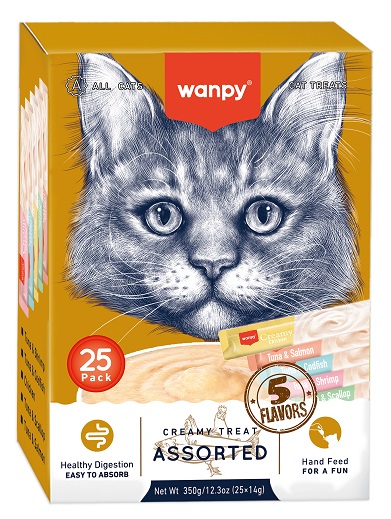 WANPY - BOX CREAMY LICKABLES MIX FLAVOURS 350GR