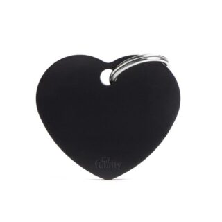 My Family ID Tag Basic collection Big Heart Black in Aluminum