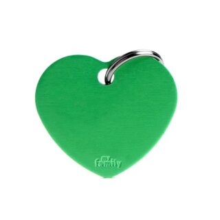 My Family ID Tag Basic collection Big Heart Green in Aluminum