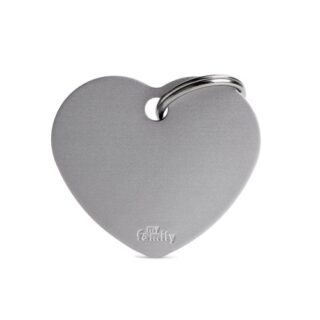 My Family ID Tag Basic collection Big Heart Grey in Aluminum