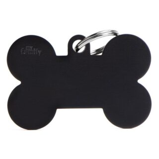 My Family ID Tag Basic Collection Bone XL black in aluminium