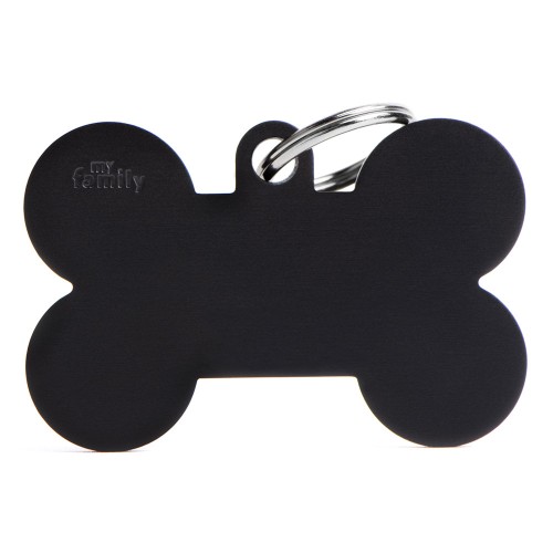 My Family ID Tag Basic Collection Bone XL black in aluminium