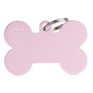 My Family ID Tag Basic Collection Bone XL pink in aluminium