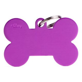 My Family ID Tag Basic Collection Bone XL purple in aluminium