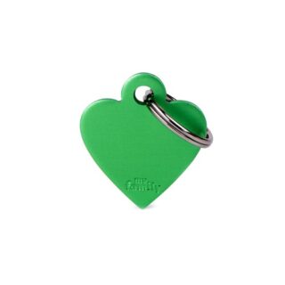 My Family ID Tag Basic collection Small Heart Green in Aluminum