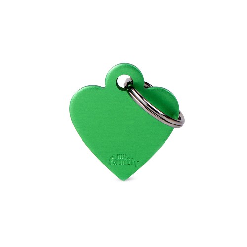 My Family ID Tag Basic collection Small Heart Green in Aluminum