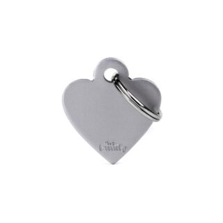 My Family ID Tag Basic collection Small Heart Grey in Aluminum