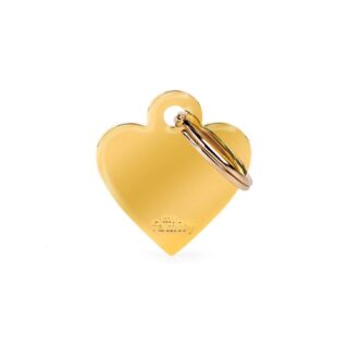 My Family ID Tag Basic collection Small Heart in Golden Plated Brass