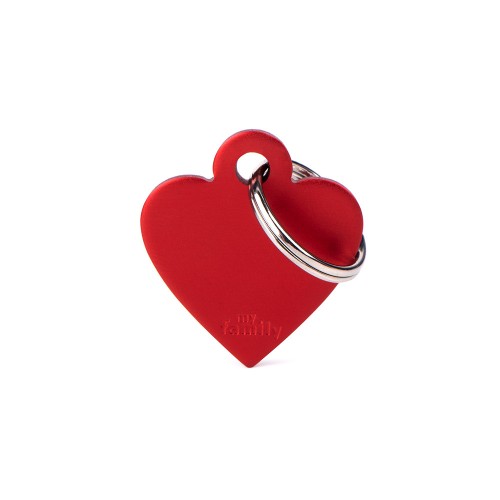 My Family ID Tag Basic collection Small Heart Red in Aluminum