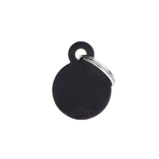 My Family ID Tag Basic collection Small Round Balck in Aluminum