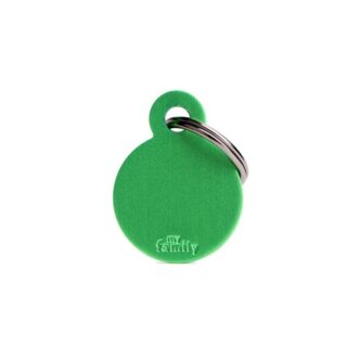 My Family ID Tag Basic collection Small Round Green in Aluminu