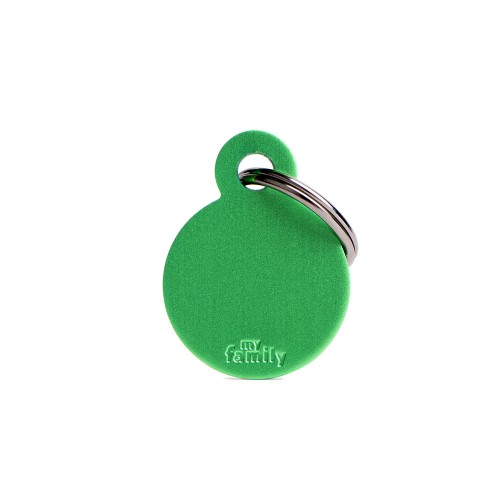 My Family ID Tag Basic collection Small Round Green in Aluminu