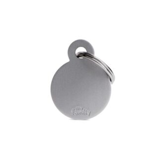 My Family ID Tag Basic collection Small Round Grey in Aluminum