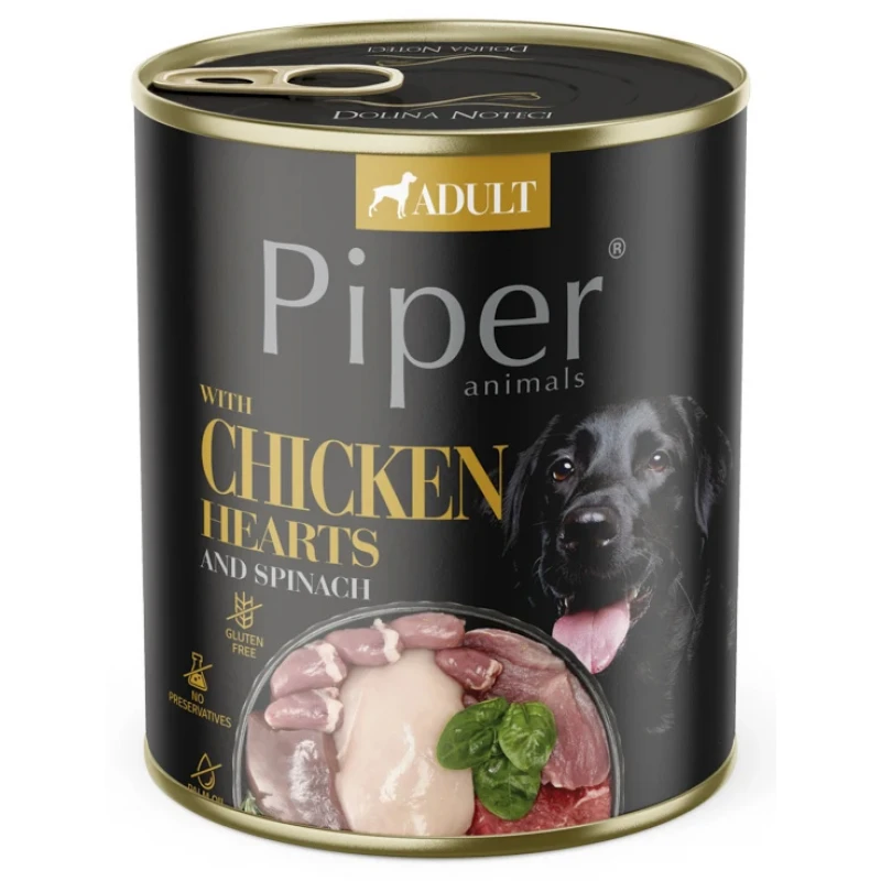 PIPER DOG WITH CHICKEN HEARTS AND SPINACH